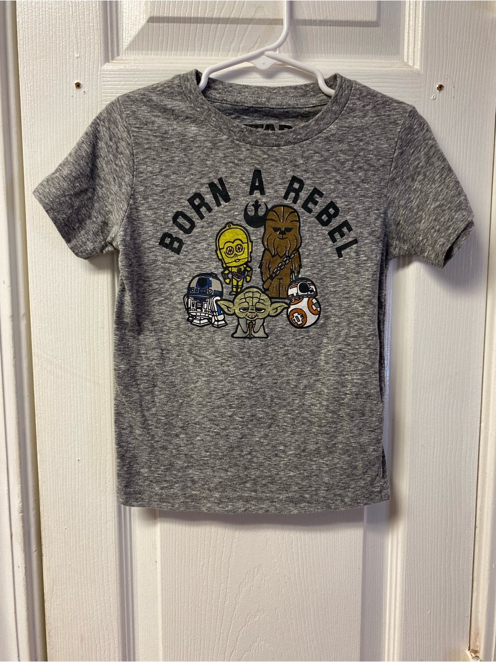 Star Wars Kids Gray 'Born A Rebel' Character Tee